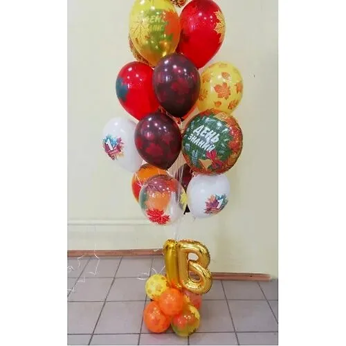 №1366 Фонтан из шаров с буквой «День Знаний» — 1 сентября, Лавка Шаров Мытищи