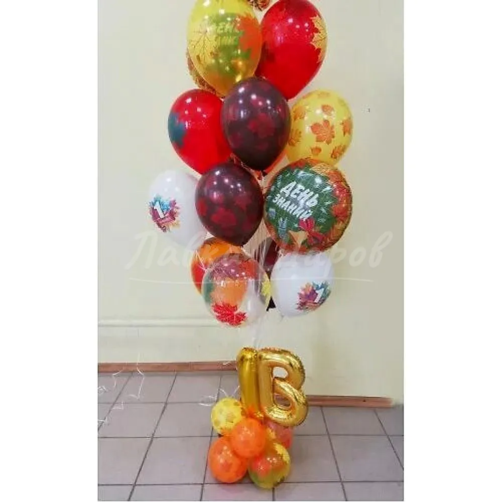 №1377 Фонтан из шаров с буквой «День Знаний» — 1 сентября, Лавка Шаров Мытищи