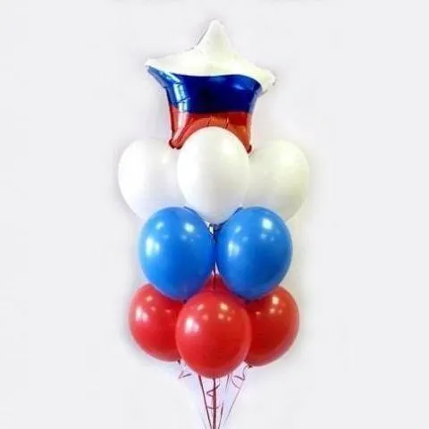№20 Фонтан-триколор со звездой флаг России — 23 февраля, Лавка Шаров Мытищи