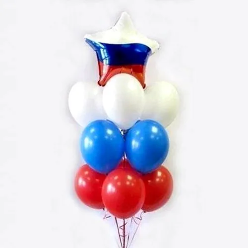 №1405 Фонтан-триколор со звездой флаг России — 23 февраля, Лавка Шаров Мытищи