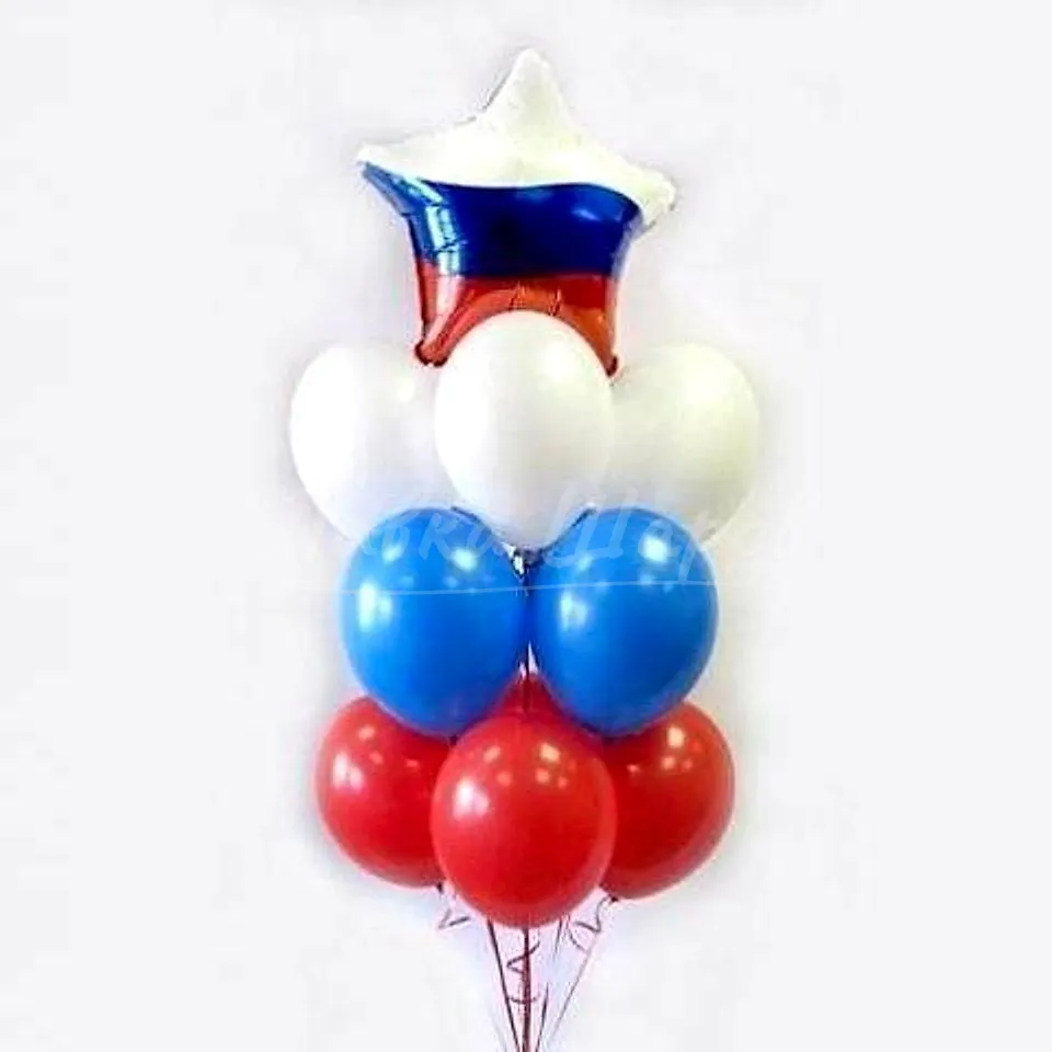 №1405 Фонтан-триколор со звездой флаг России — 23 февраля, Лавка Шаров Мытищи