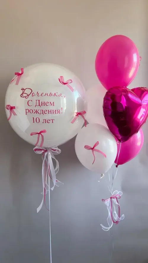 №37 Шар + Фонтан — для девочки, Лавка Шаров Мытищи