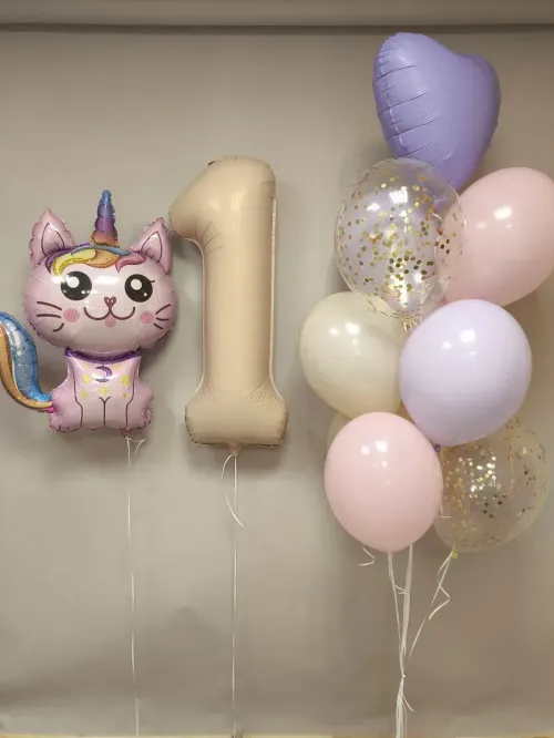 №46 Фигура + Фонтан + Цифра — для девочки, Лавка Шаров Мытищи