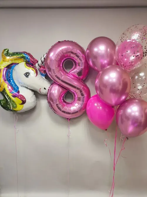 №49 Фигура + Фонтан + Цифра — для девочки, Лавка Шаров Мытищи