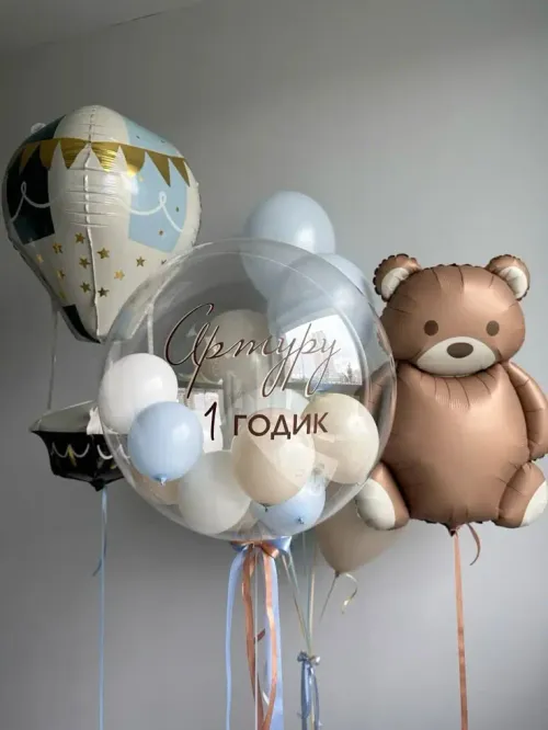 №37 Фигуры + Баблс + Фонтан — для мальчика, Лавка Шаров Мытищи