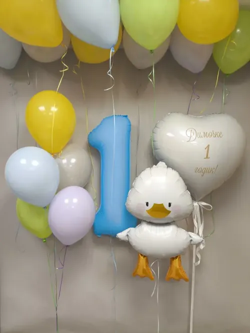 №43 Цифра + Фигура + Сердце + Фонтаны — для мальчика, Лавка Шаров Мытищи