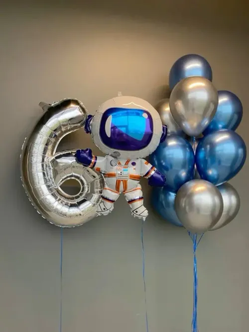 №46 Цифра + Фигура + Фонтан — для мальчика, Лавка Шаров Мытищи