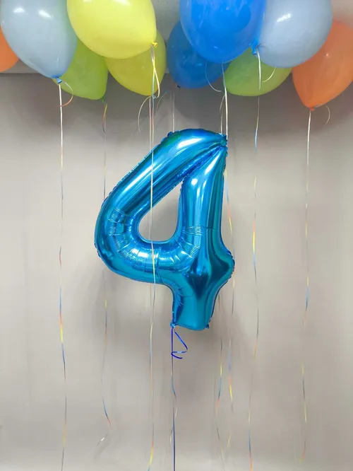 №6 Цифра + Шары под потолок — для мальчика, Лавка Шаров Мытищи