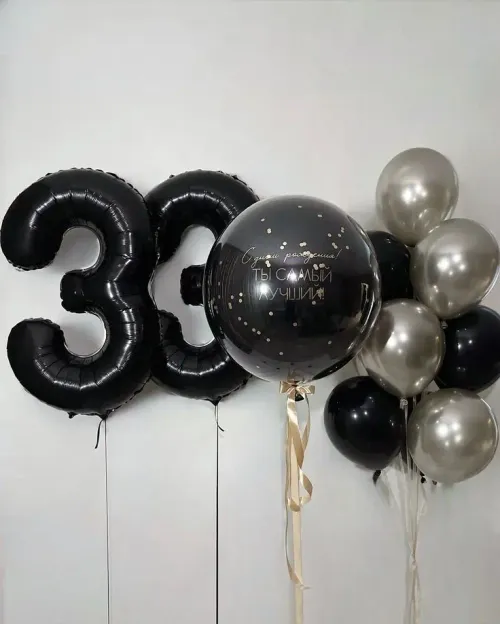 №34 Цифры + Шар + Фонтан — для него, Лавка Шаров Мытищи