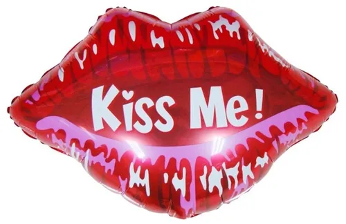 Губы kiss me! 60см — фольгированные шары с рисунком, Лавка Шаров Мытищи