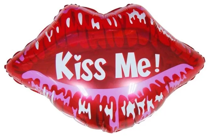 Губы kiss me! 60см — фольгированные шары с рисунком, Лавка Шаров Мытищи