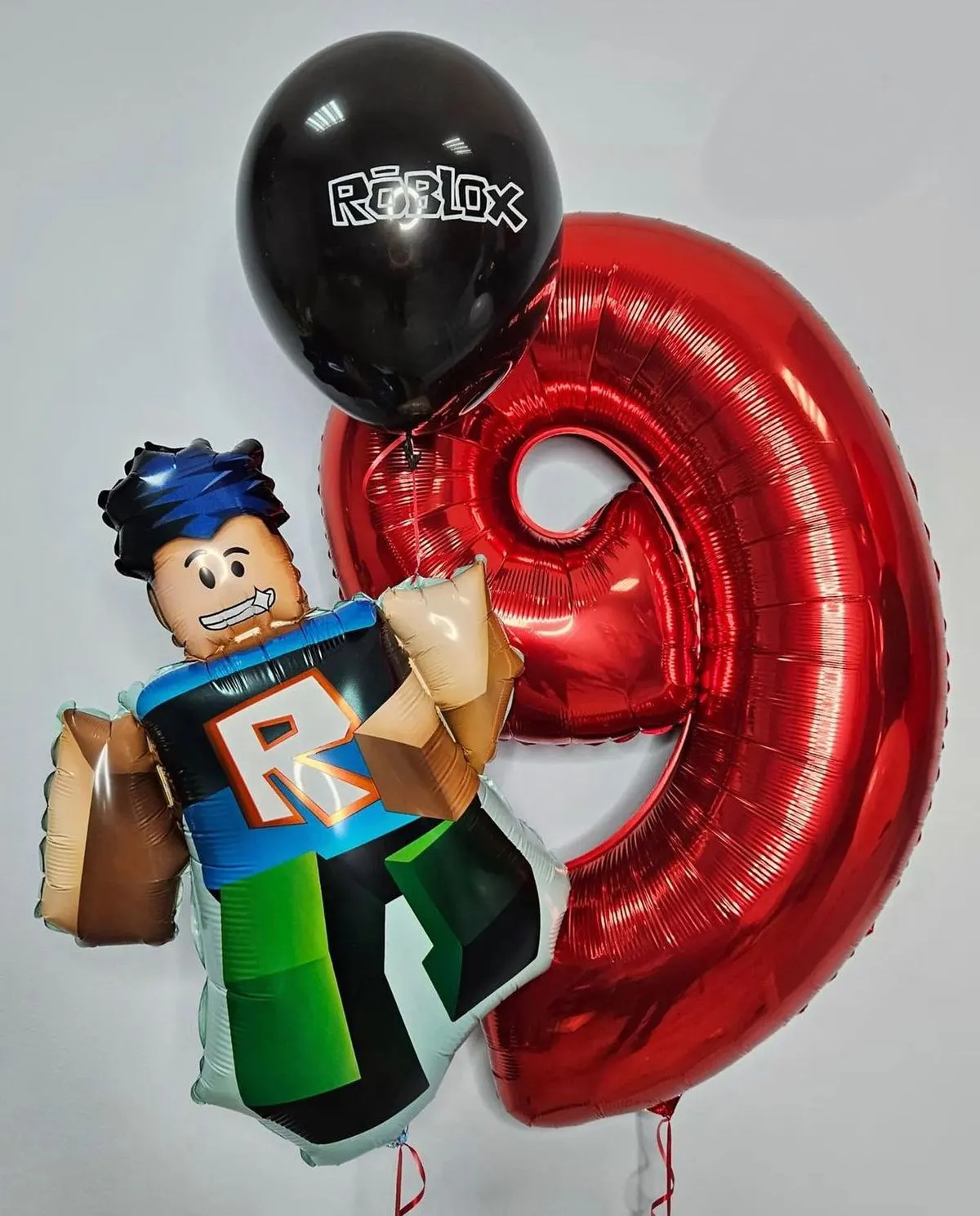 №15 Композиция из шаров Роблокс с цифрой, красный с чёрным — майнкрафт и roblox, Лавка Шаров Мытищи